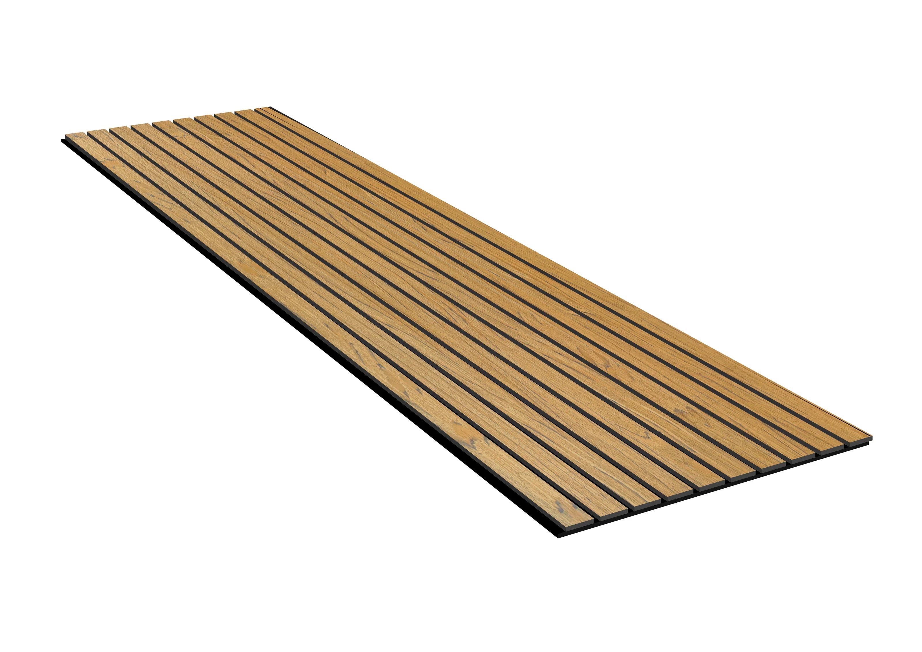 Premium Acoustic Slatted Wall Panel 240cm x 60cm - Walnut - (50mm thickness)