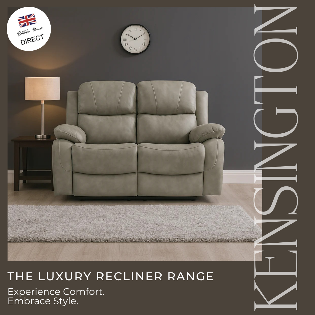 The Luxury Kensington Light Grey Manual Recliner Sofa Range
