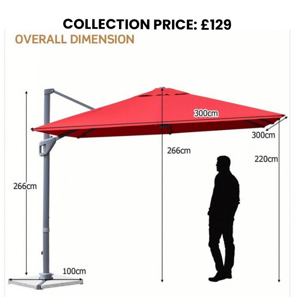 Dark Grey Premium Parasol 300cm