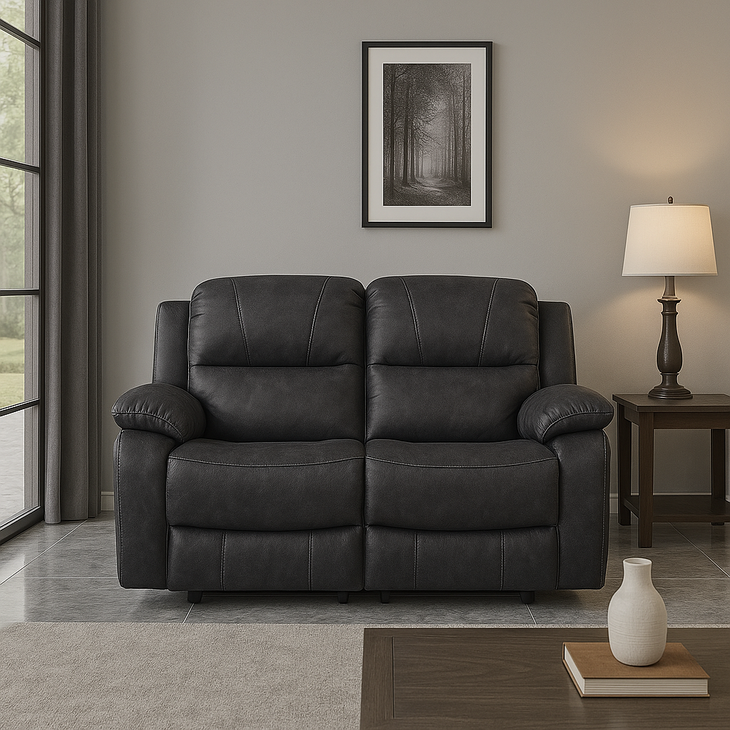 The Luxury Kensington Dark Grey Manual Recliner Sofa Range