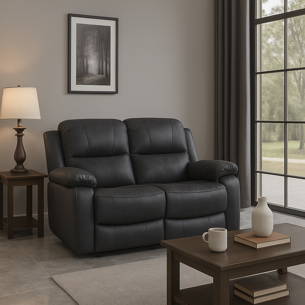 The Luxury Kensington Dark Grey Manual Recliner Sofa Range