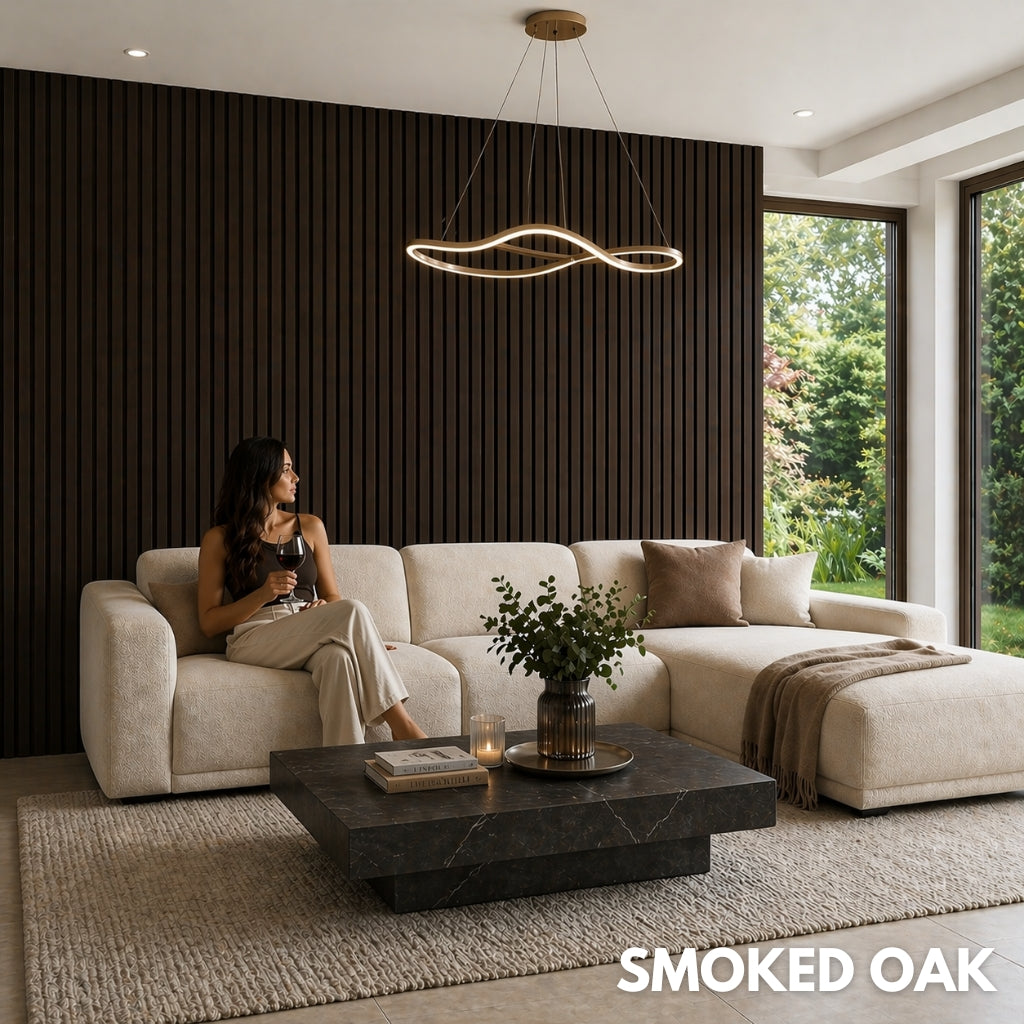 Premium Acoustic Wall Panels - Smoked Oak