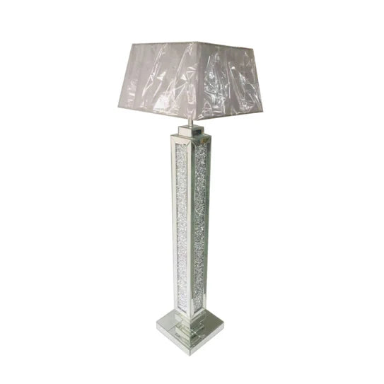 Radiant Tower: Mirrored Crystal Floor Lamp
