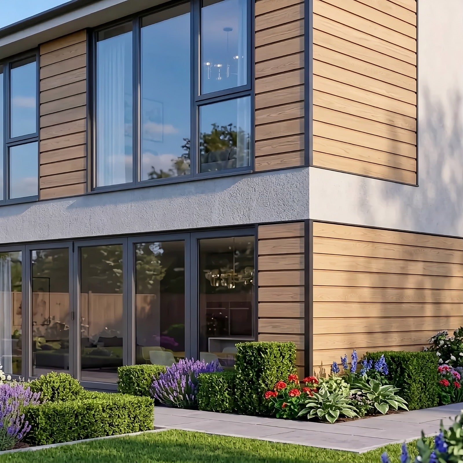 Heavy Duty Outdoor Wide Slat PVC Composite Slat Wall Panels - Pack of 6 (Multiple Colours)