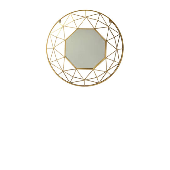 Golden Gem: Geometric Wall Mirror