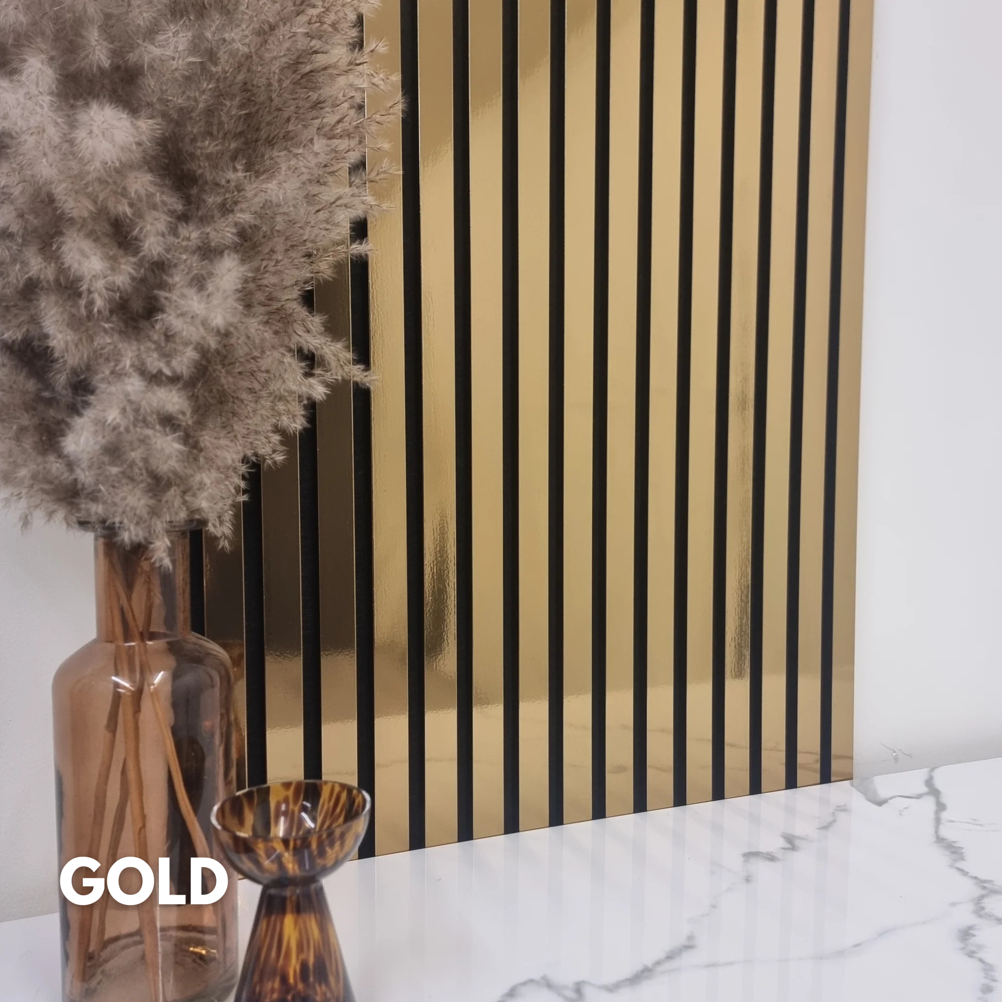 240cm x 60cm Acoustic Slatted Wall Panel (Multiple Colours)