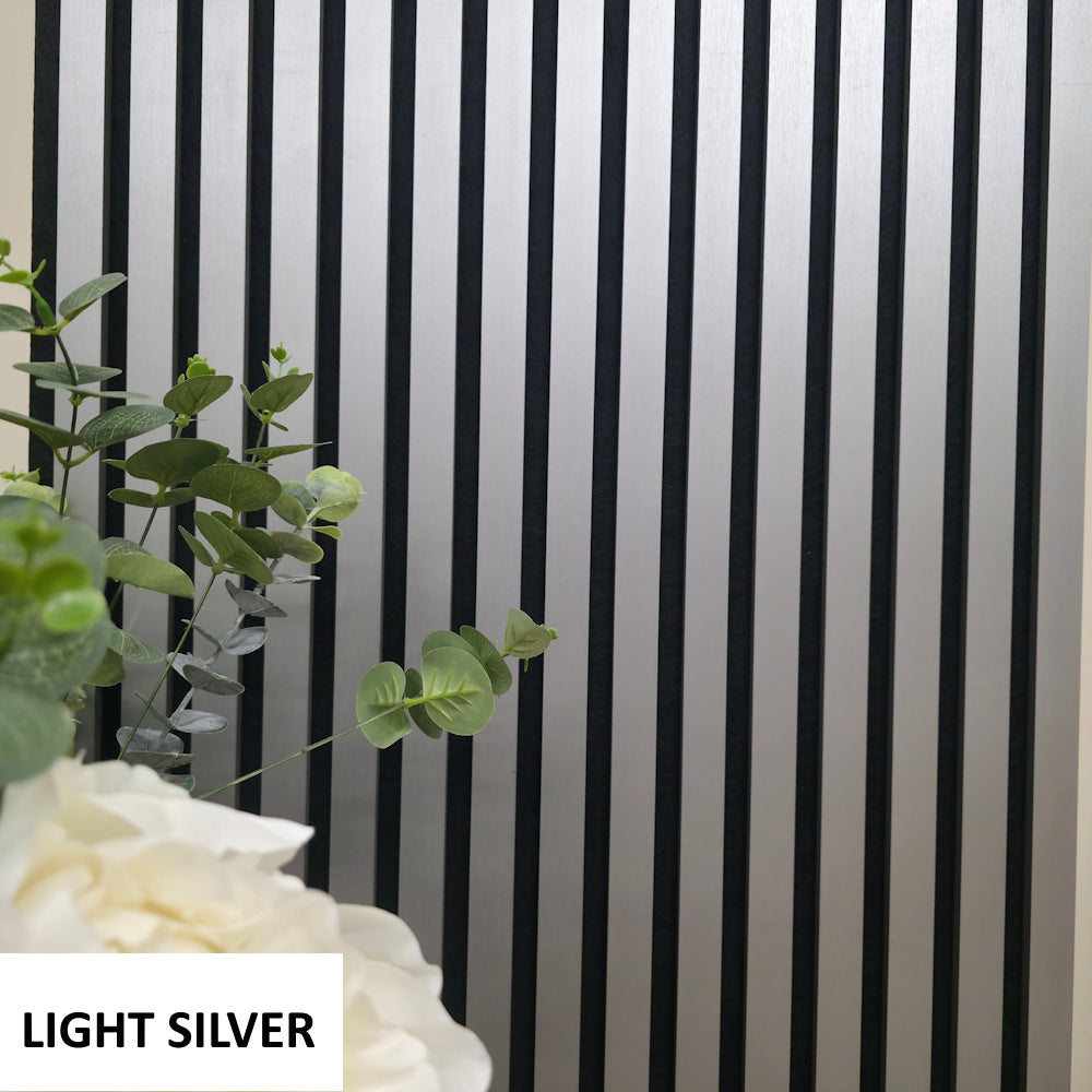 240cm x 60cm Acoustic Slatted Wall Panel (Multiple Colours)