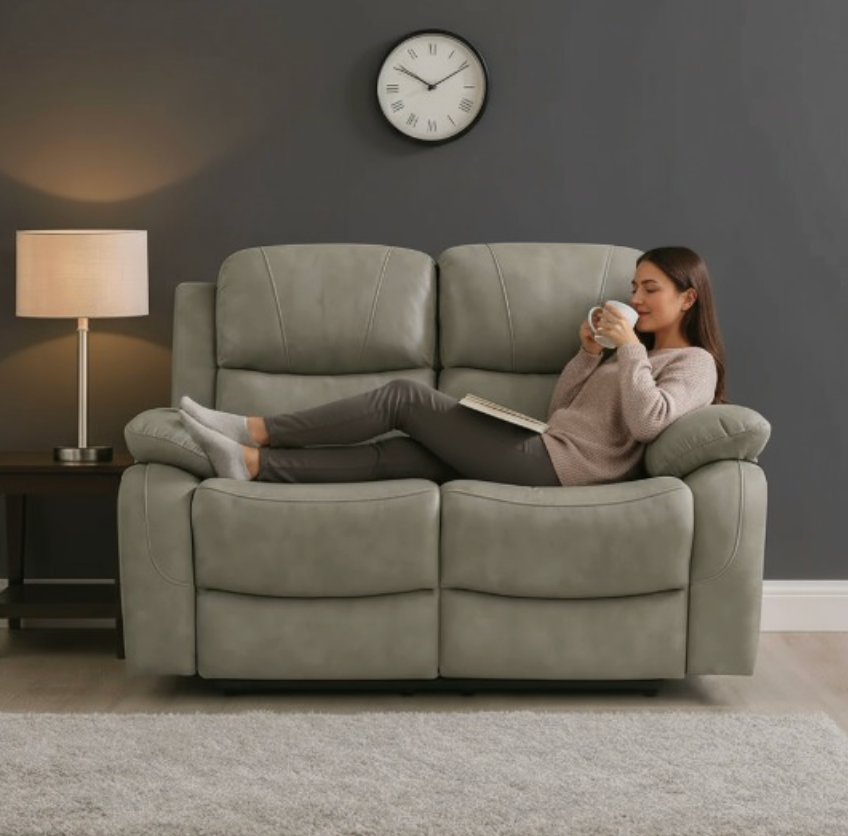 The Luxury Kensington Light Grey Manual Recliner Sofa Range