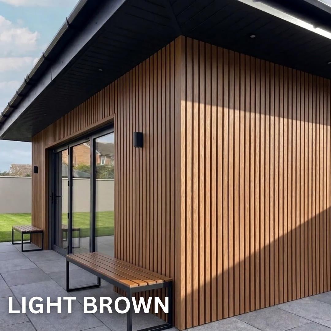 Composite Outdoor Wall Panels - 2.4 m × 0.15 m (Range of Colours)