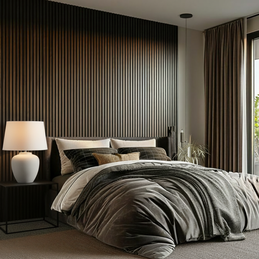 Premium Acoustic Wall Panels - Smoked Oak