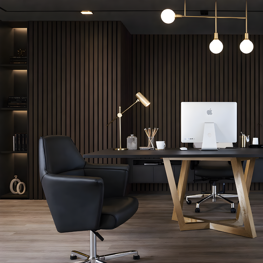 Premium Acoustic Slatted Wall Panel 240cm x 60cm - Smoked Oak - (50mm thickness)