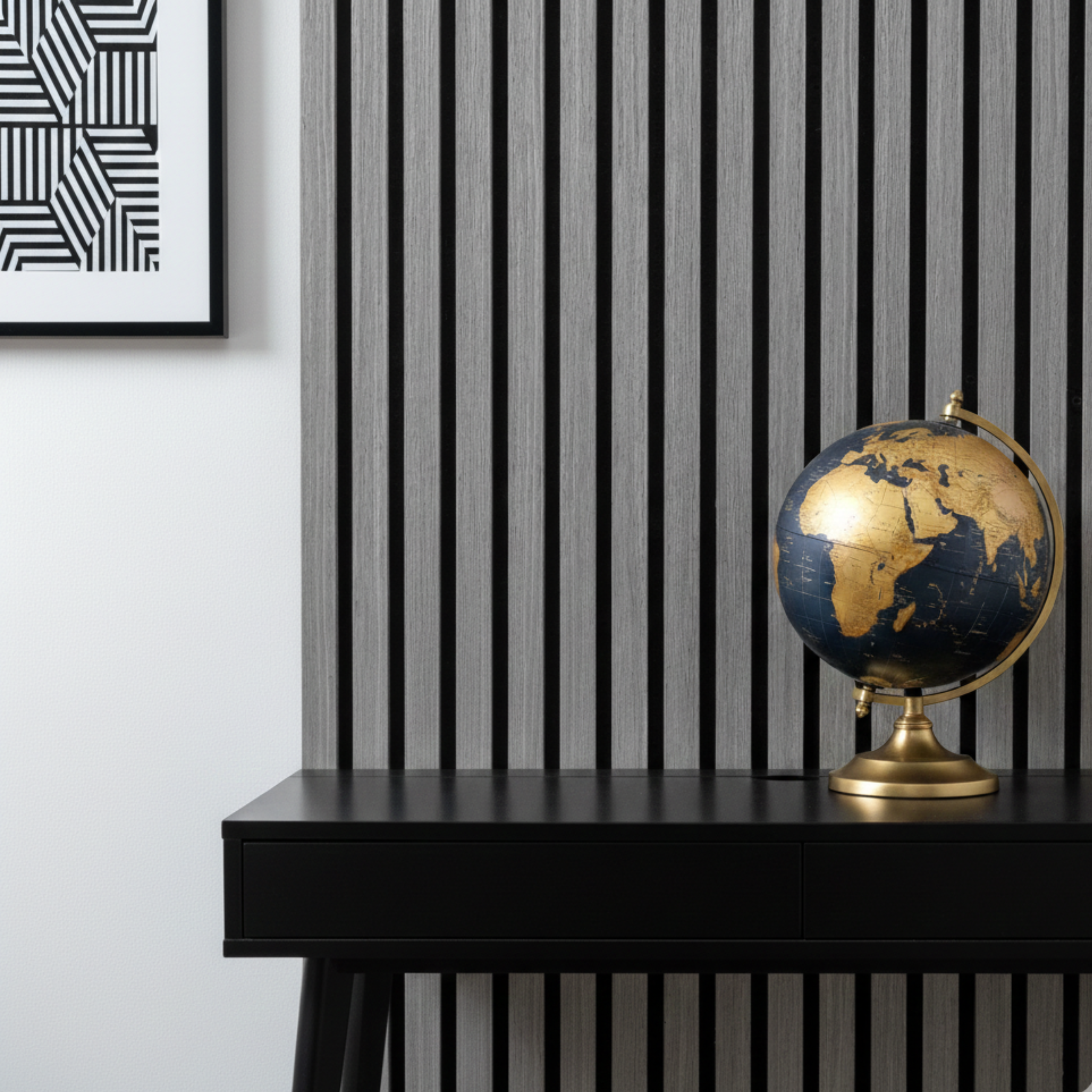 Premium Thick Slat Large Wall Panel 280cm x 60cm (Grey) - 35mm thickness