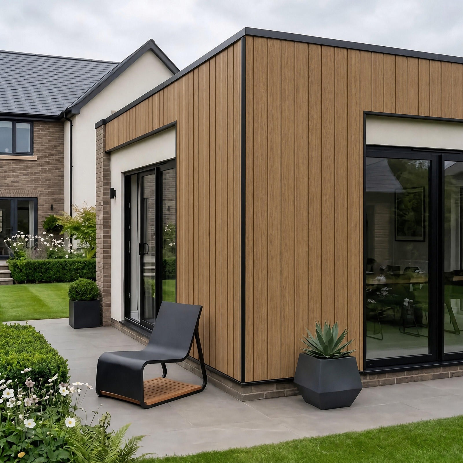Outdoor Wide Slat PVC Composite Slat Wall Panels - Pack of 6 (Multiple Colours)