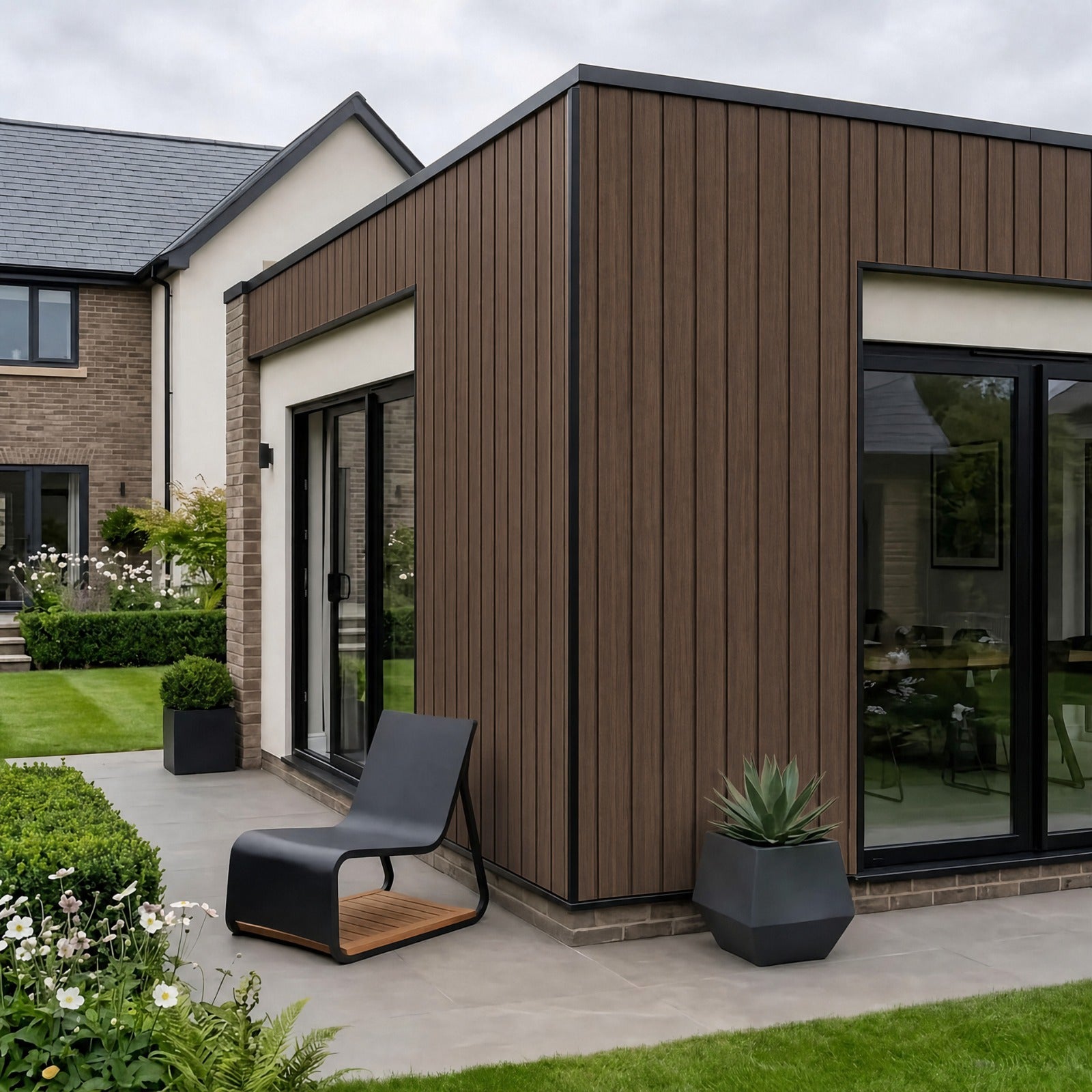 Outdoor Wide Slat PVC Composite Slat Wall Panels - Pack of 6 (Multiple Colours)