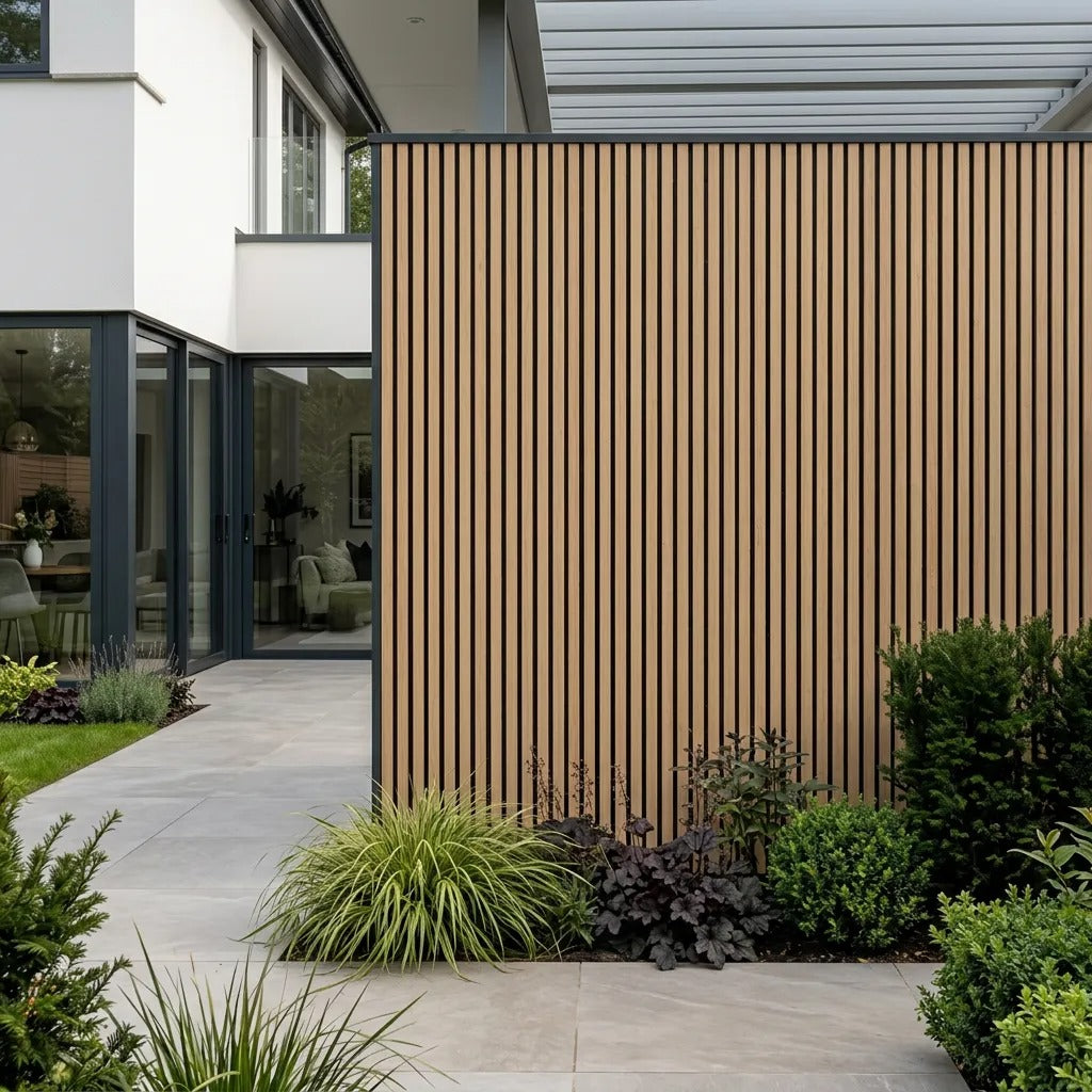 Outdoor Thin Slat PVC Composite Wall Panels - Pack of 6 (Multiple Colours