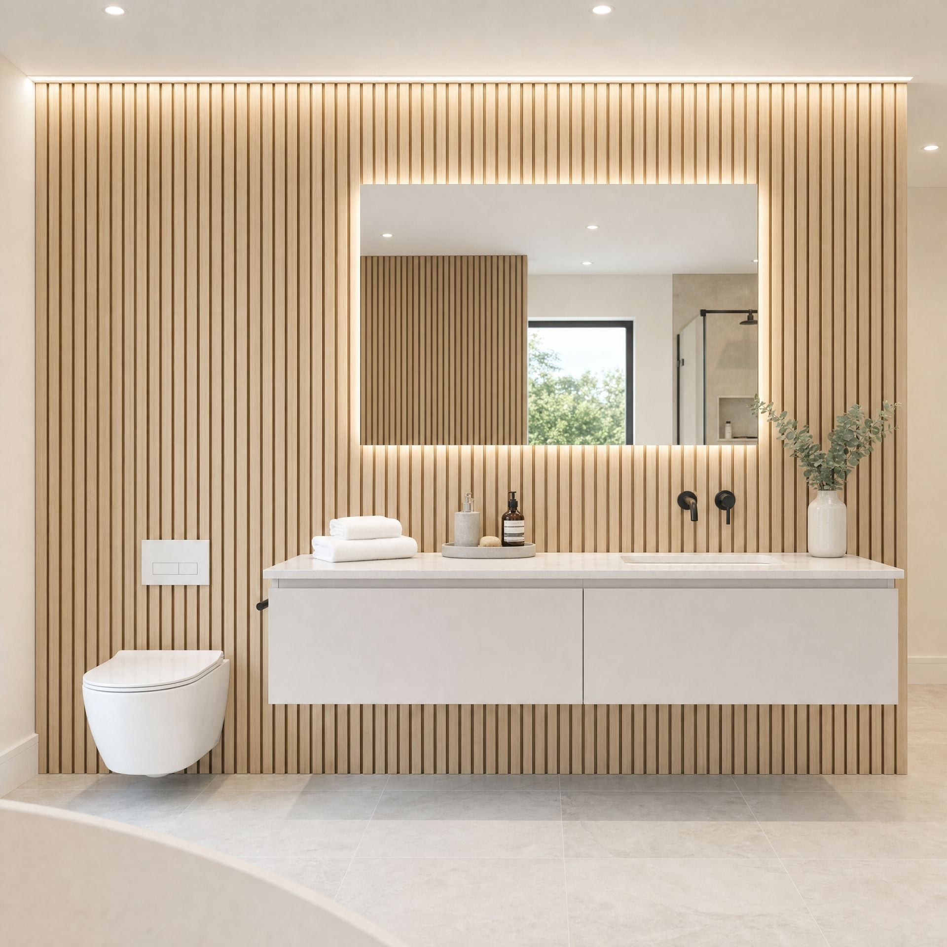PVC Bathroom Wall Panels - Pack of 8 (Wide Range of Colours)