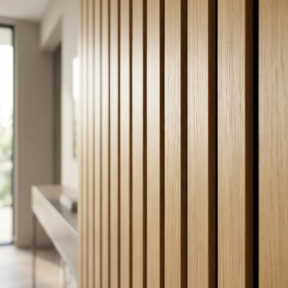 Premium Acoustic Slatted Wall Panel - 240cm x 60cm (50mm thickness - Multiple Colours)