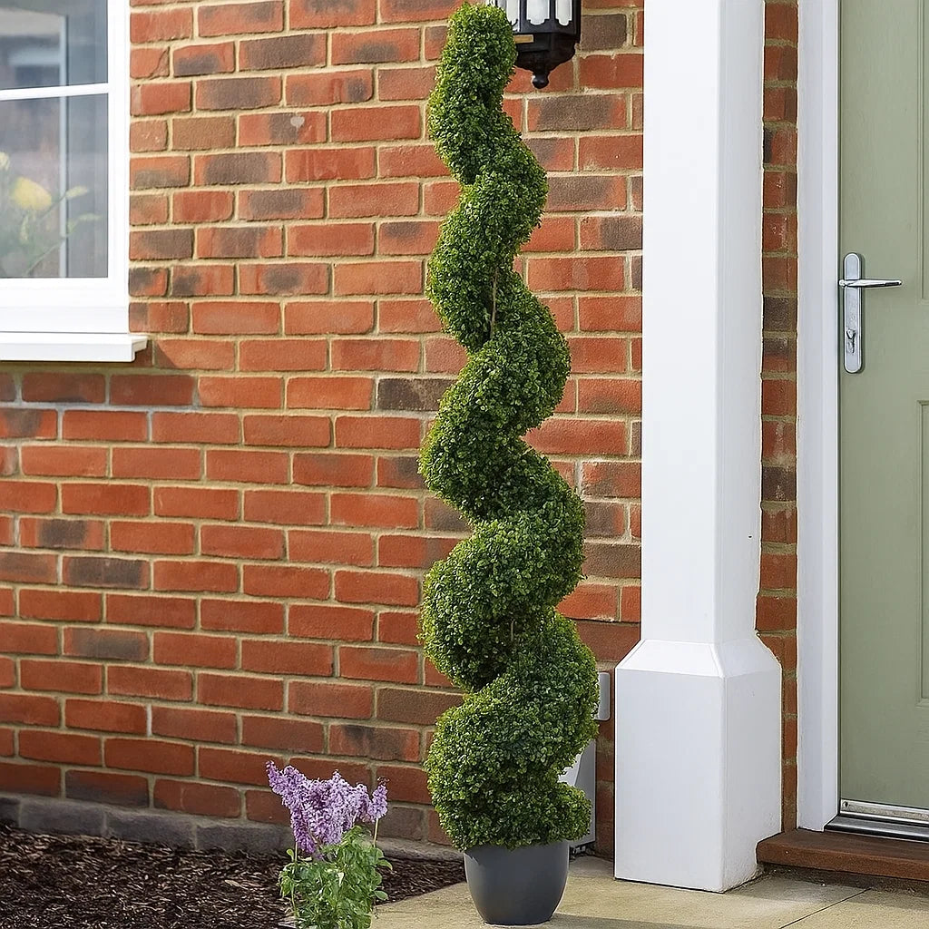 Artificial Tree Natural Boxwood Spiral Topiary
