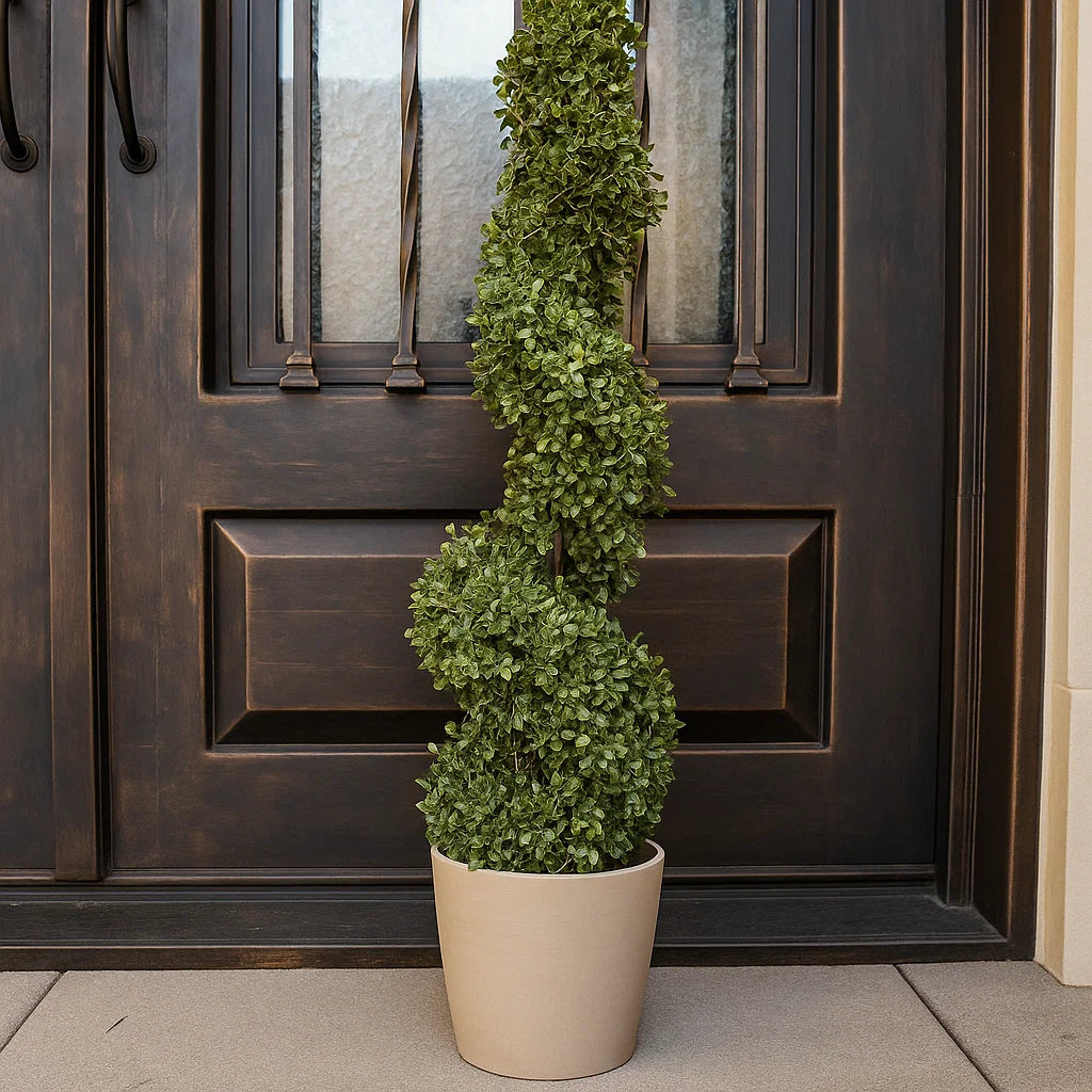 Artificial Tree Natural Boxwood Spiral Topiary