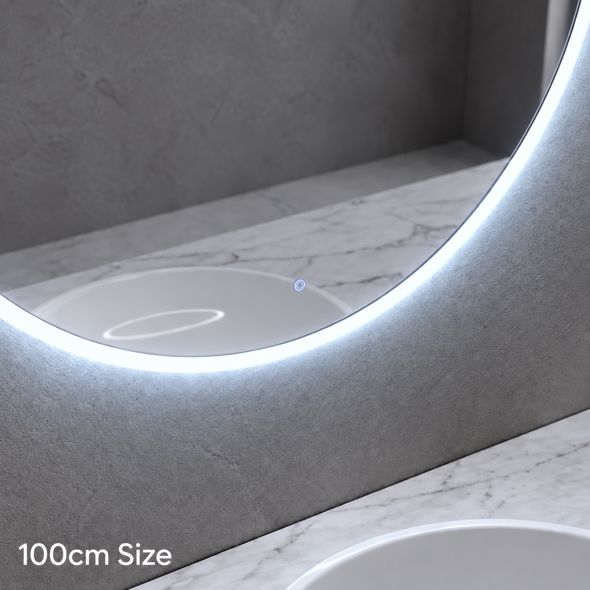 Premium Round Backlit LED Mirror – Touch Control - (Multiple Sizes)