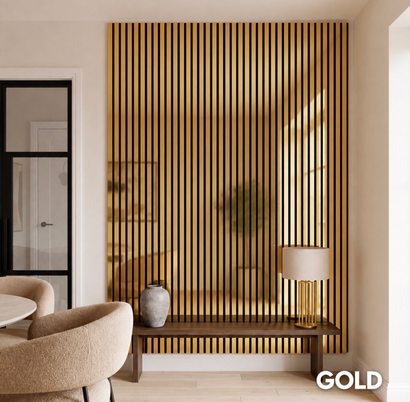 Premium Acoustic Slatted Wall Panel (Multiple Colours)