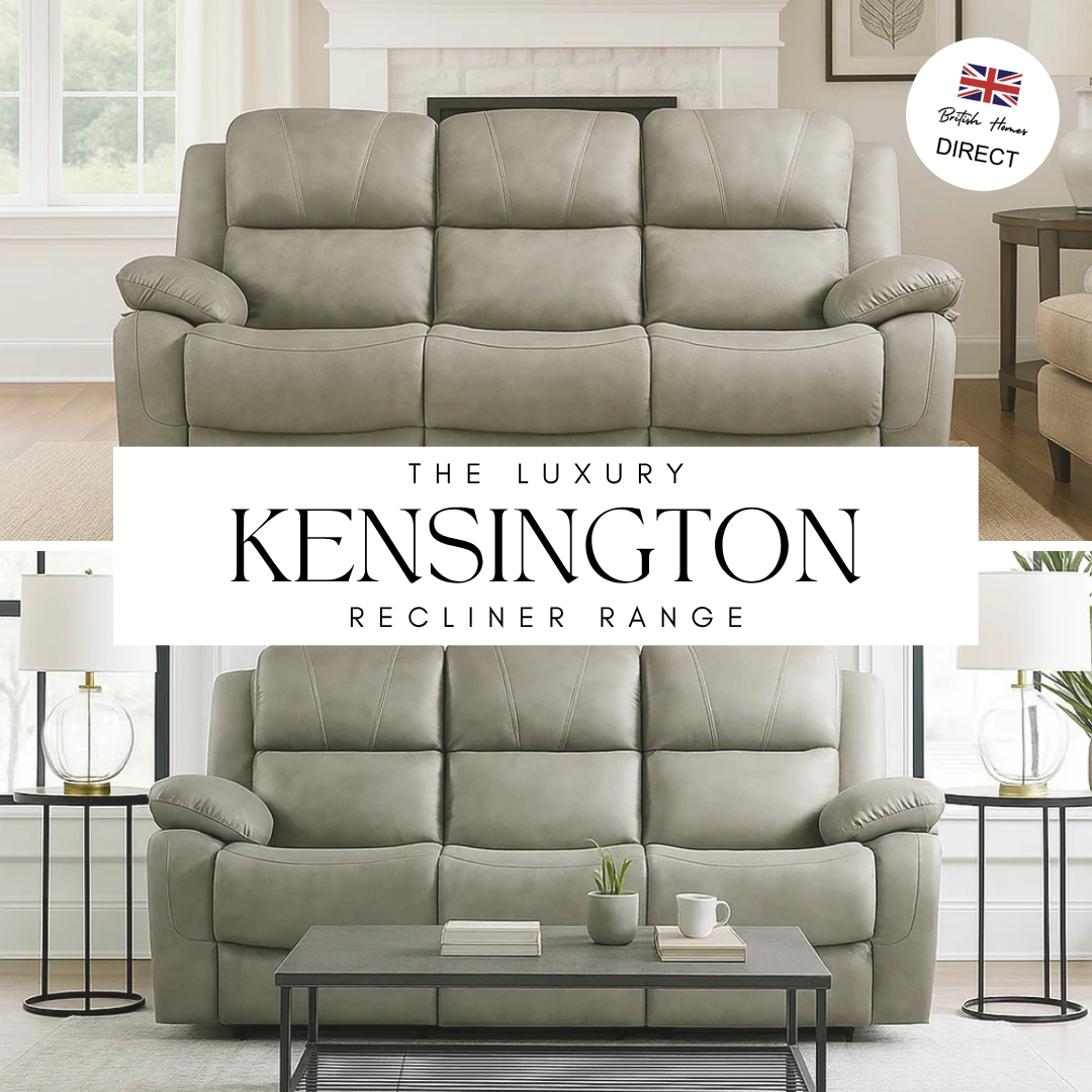 The Luxury Kensington Light Grey Manual Recliner Sofa Range