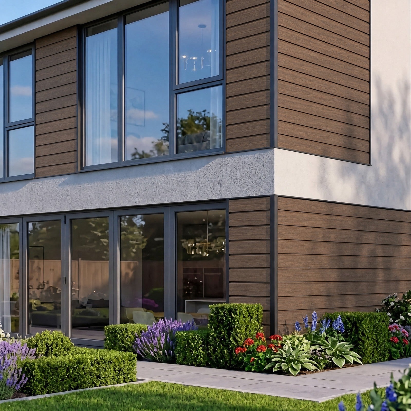 Heavy Duty Outdoor Wide Slat PVC Composite Slat Wall Panels - Pack of 6 (Multiple Colours)