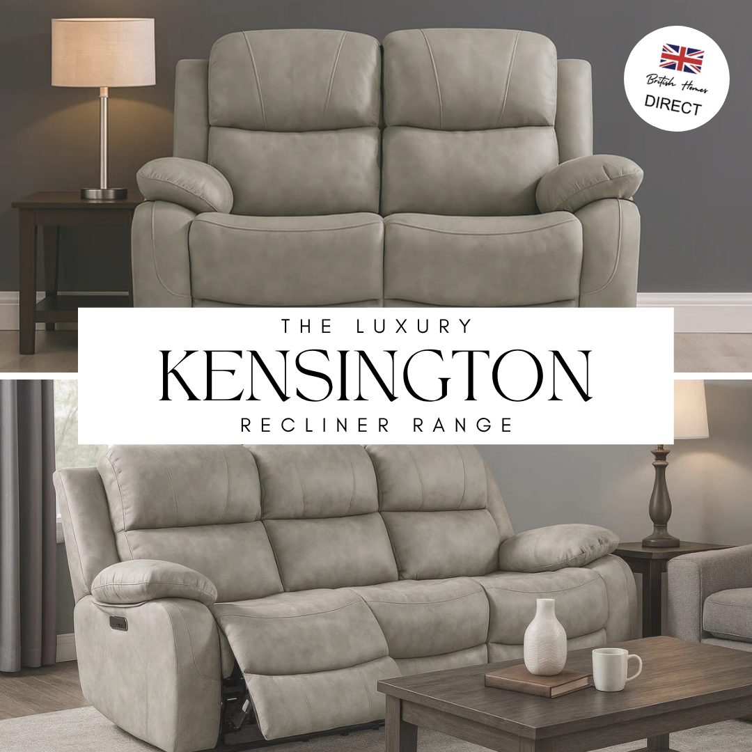 The Luxury Kensington Light Grey Manual Recliner Sofa Range