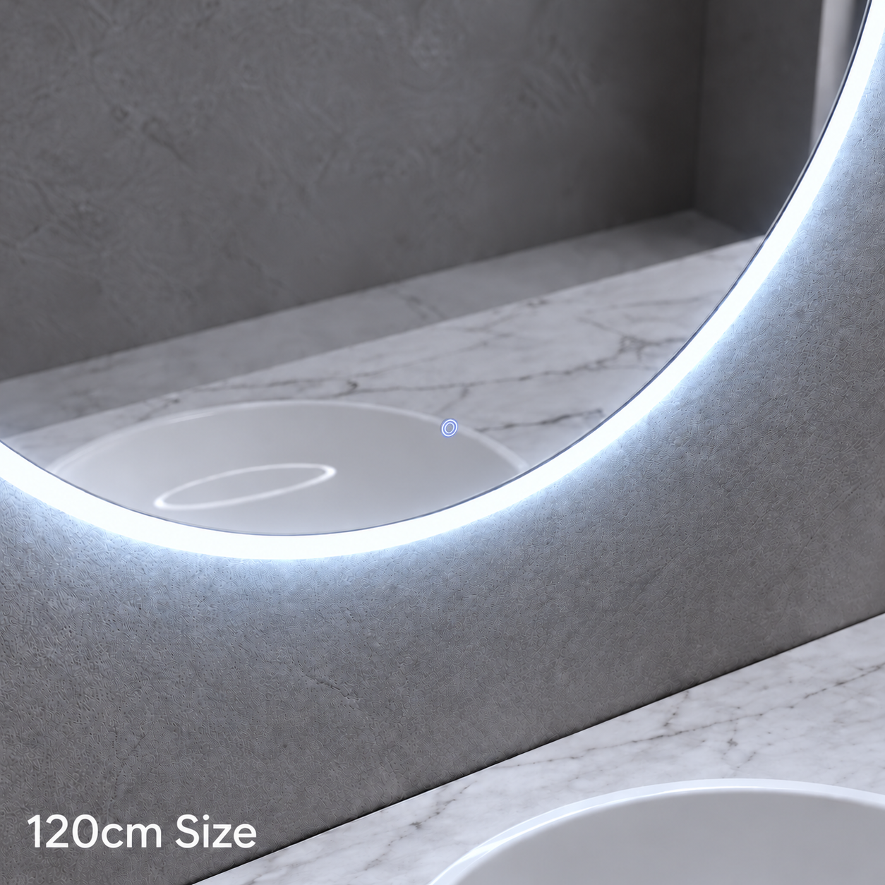 Premium Round Backlit LED Mirror – Touch Control - (Multiple Sizes)