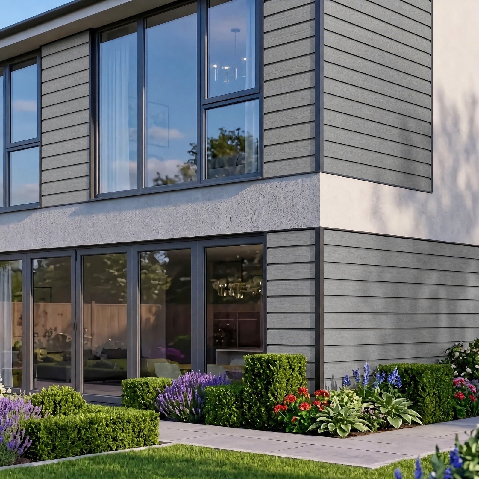 Heavy Duty Outdoor Wide Slat PVC Composite Slat Wall Panels - Pack of 6 (Multiple Colours)