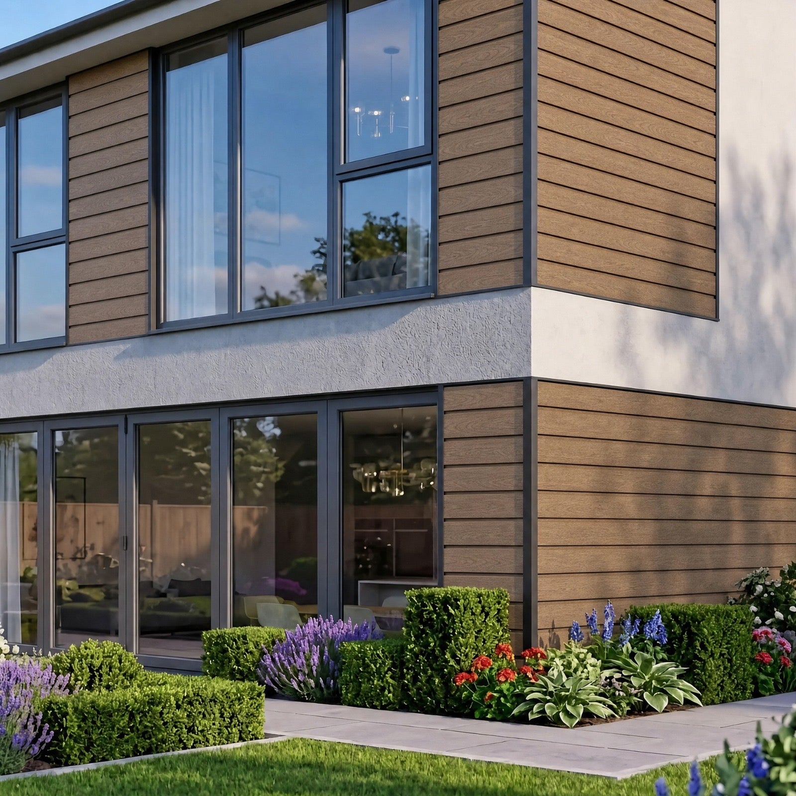 Heavy Duty Outdoor Wide Slat PVC Composite Slat Wall Panels - Pack of 6 (Multiple Colours)