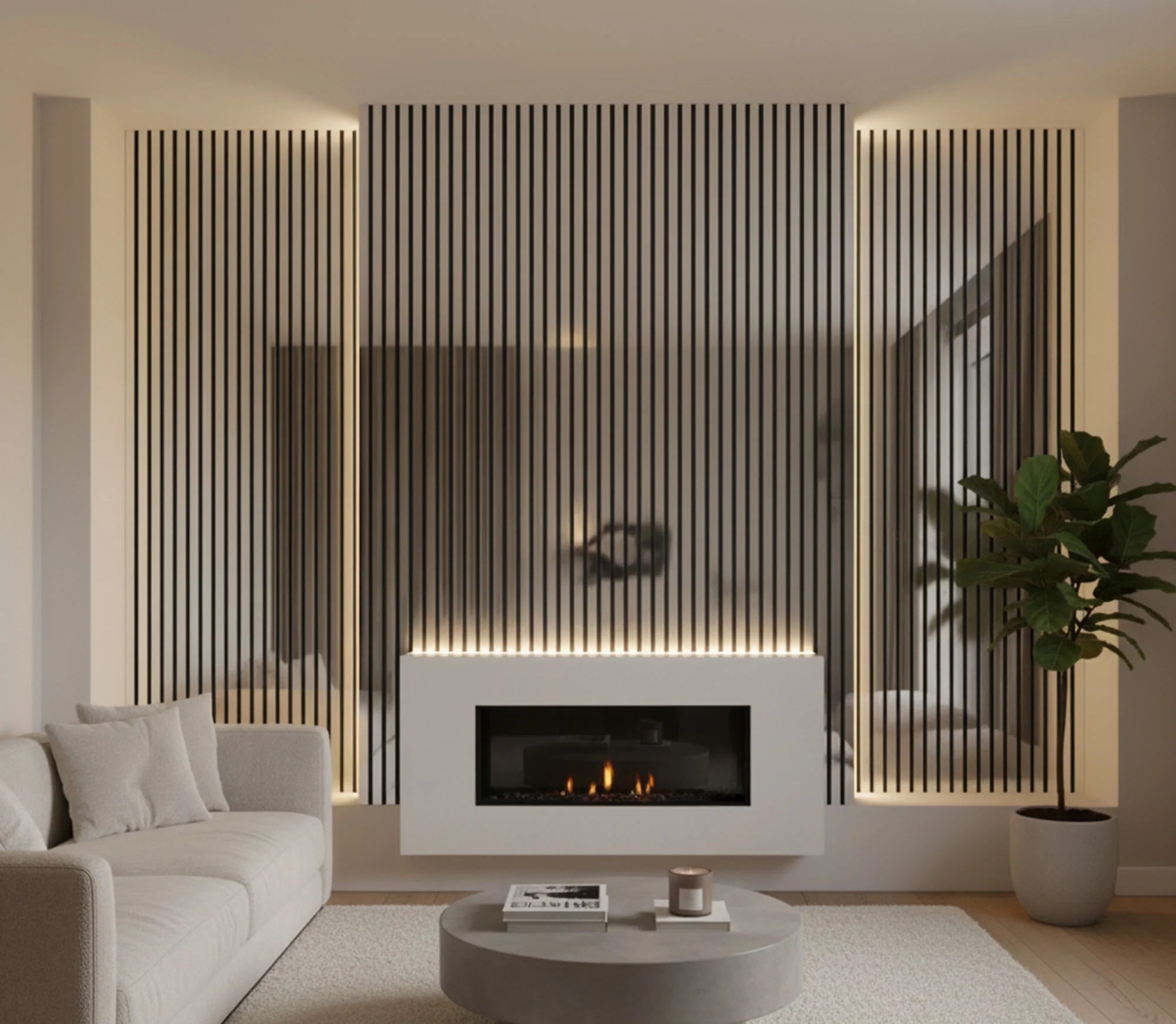 Premium Acoustic Slatted Wall Panel (Multiple Colours)