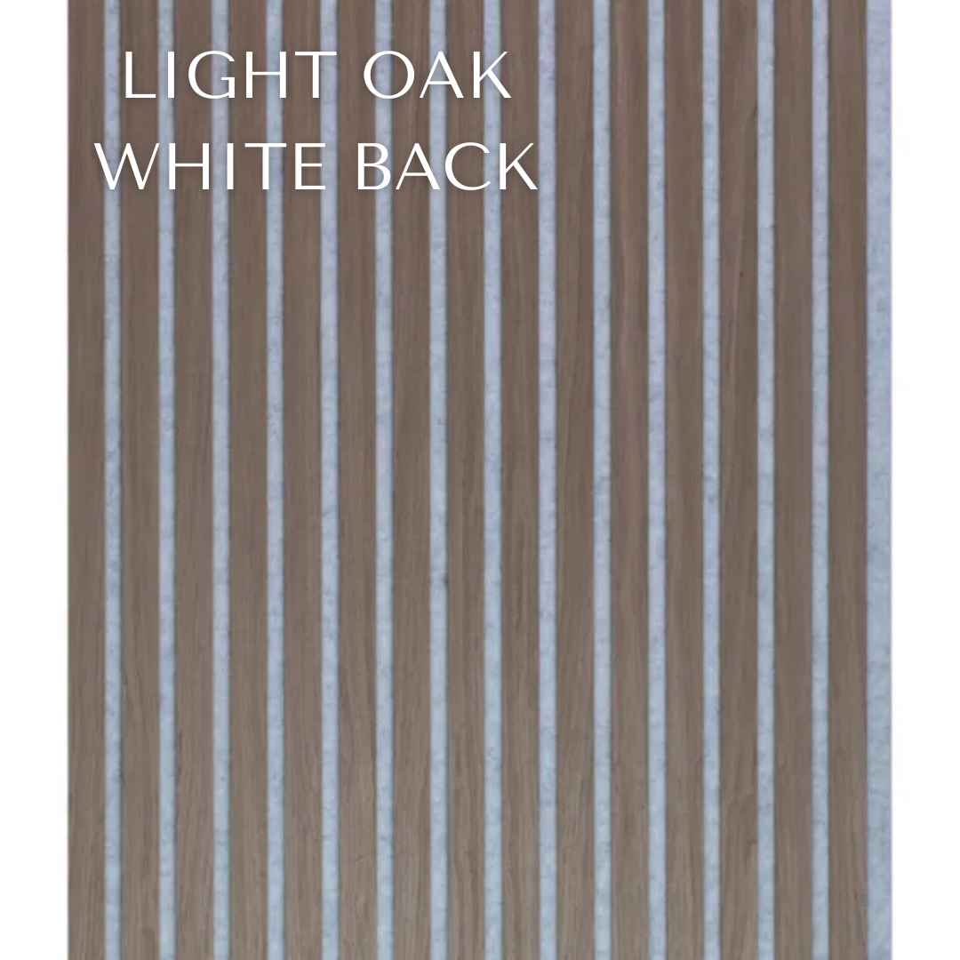 Pack Of x2 240cm x 60cm Acoustic Slatted Wall Panels (Multiple Colours)