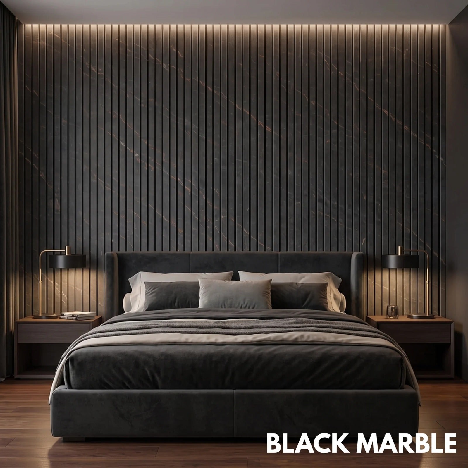 Premium Acoustic Wall Panels - Black & Gold Marble