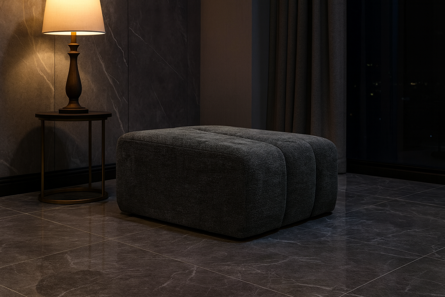 The Luxury Kingston Grey Modular Sofa + Stool