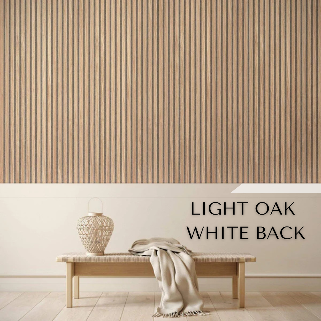 Pack Of x2 240cm x 60cm Acoustic Slatted Wall Panels (Multiple Colours)