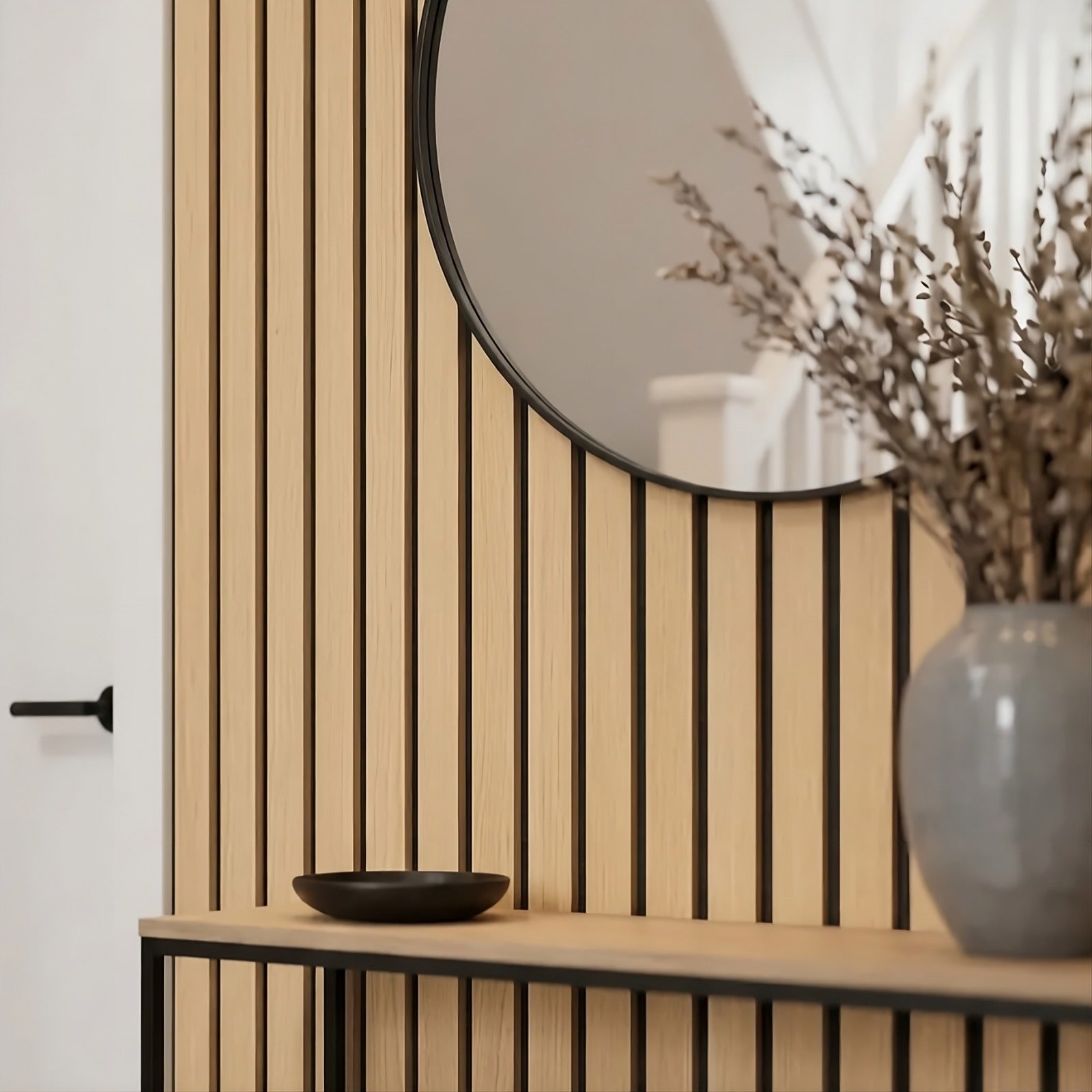 Premium Acoustic Slatted Wall Panel - 50mm thickness (Multiple Colours)