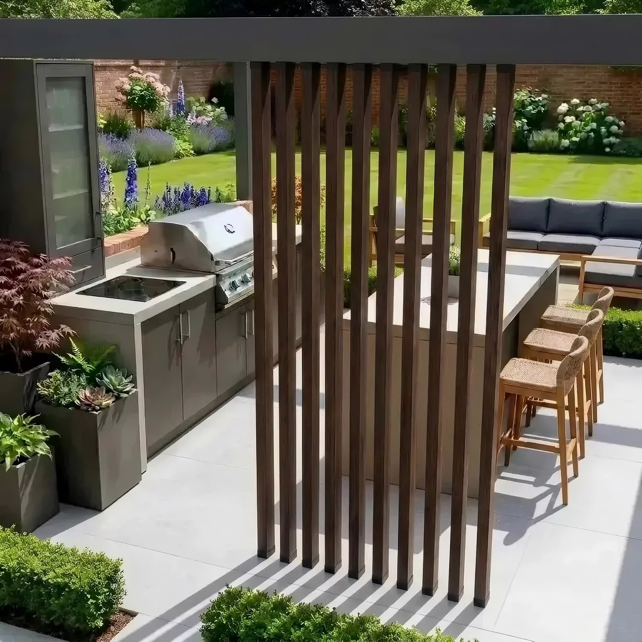 Outdoor Slatted Divider – 280cm (Multiple Colours)