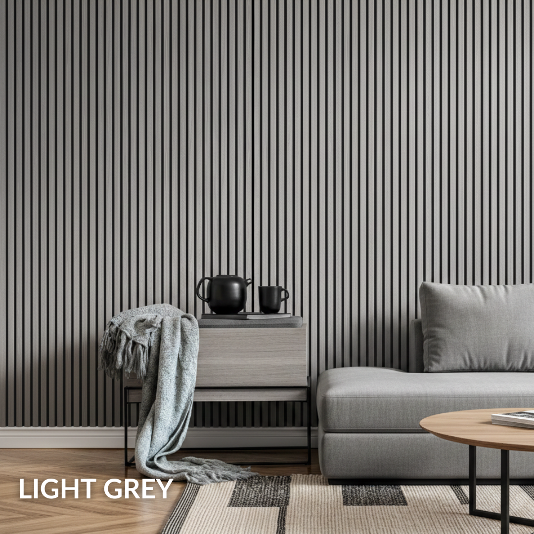 Premium Acoustic Wall Panels - Light Grey