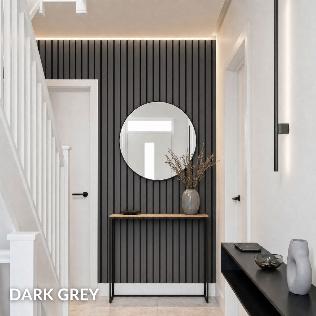 Premium Acoustic Slatted Wall Panel - 50mm thickness (Multiple Colours)