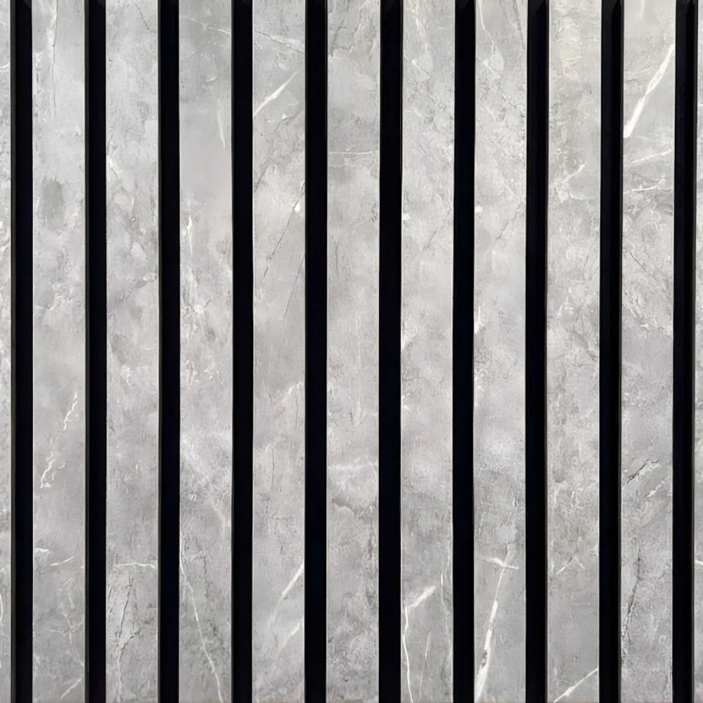 Premium Thick Slat Large Wall Panel 280cm x 60cm (Grey Marble)