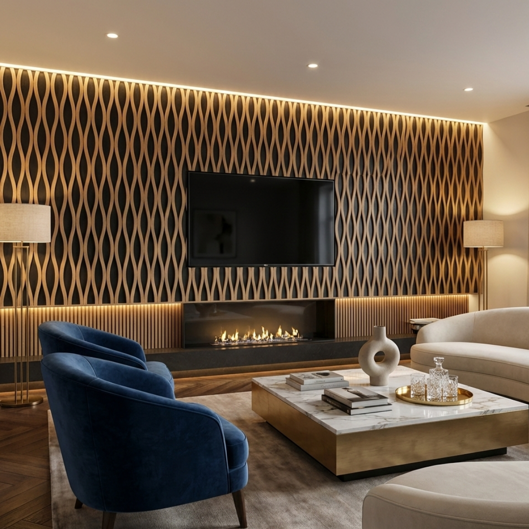 Acoustic Wall Panels - Wave Shape (Oak)