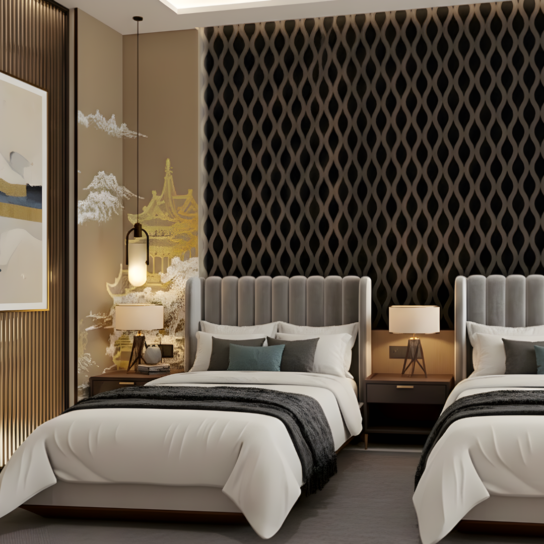 Acoustic Wall Panels - Wave Shape (Walnut)