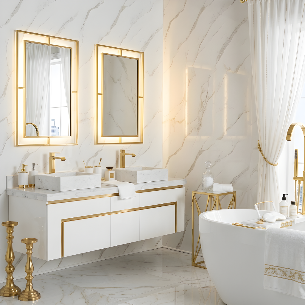 Aqua Panel - White Marble (240cm x 90cm - Pack of 2)