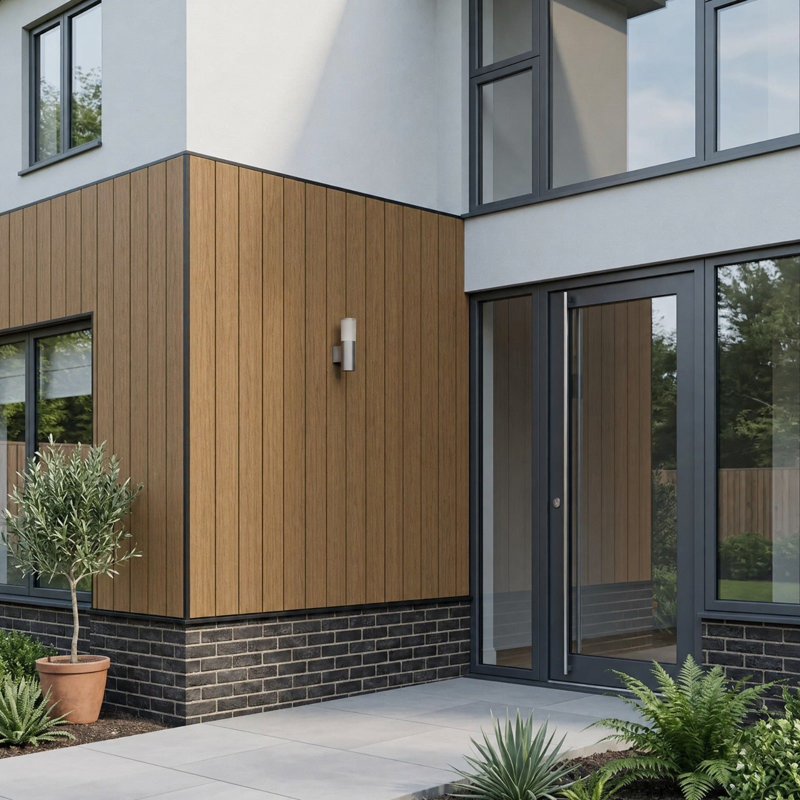 Outdoor Wide Slat PVC Composite Slat Wall Panels - Pack of 6 (Multiple Colours)