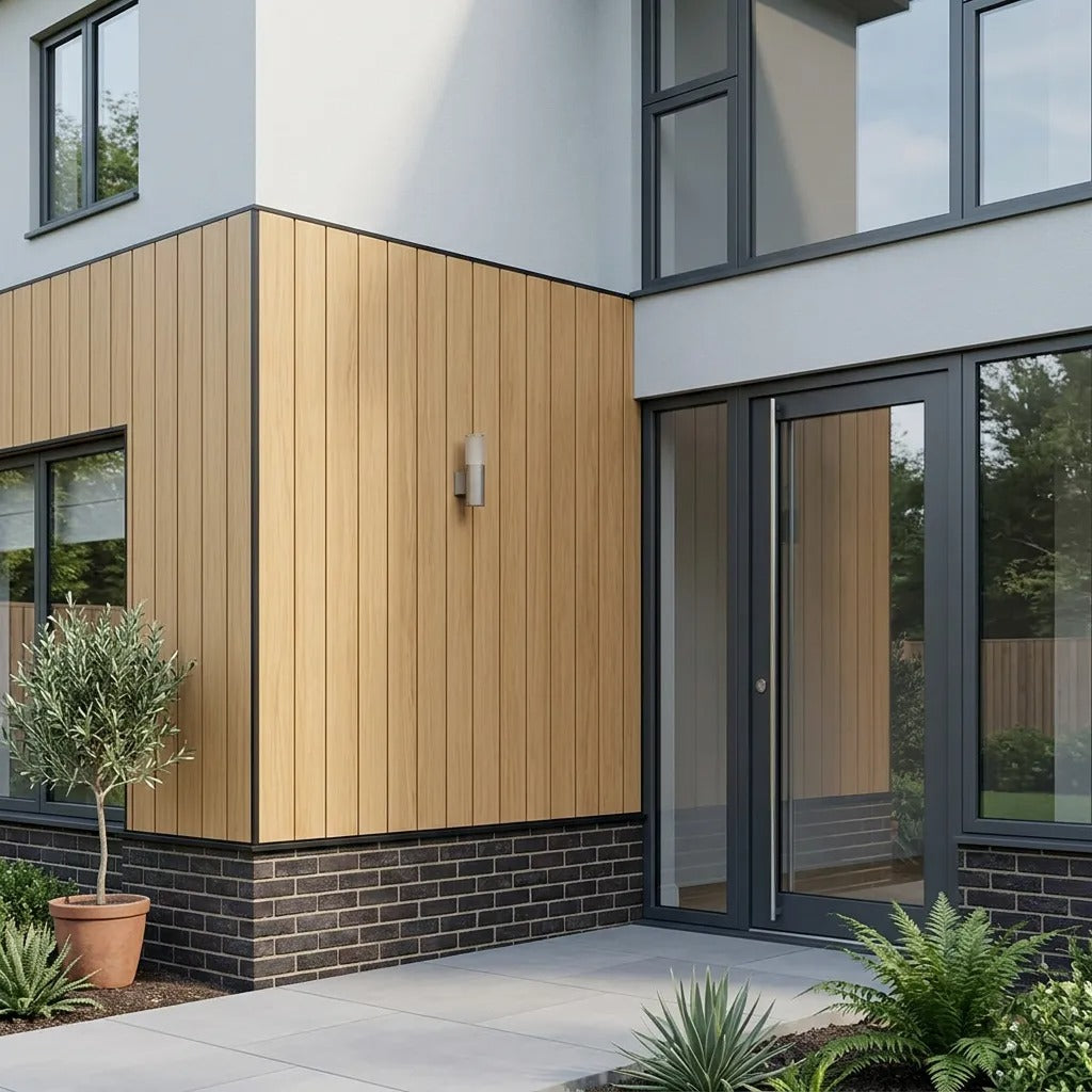 Outdoor Wide Slat PVC Composite Slat Wall Panels - Pack of 6 (Multiple Colours)