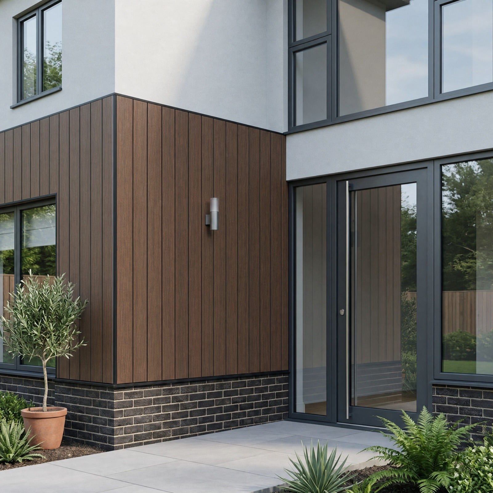 Outdoor Wide Slat PVC Composite Slat Wall Panels - Pack of 6 (Multiple Colours)