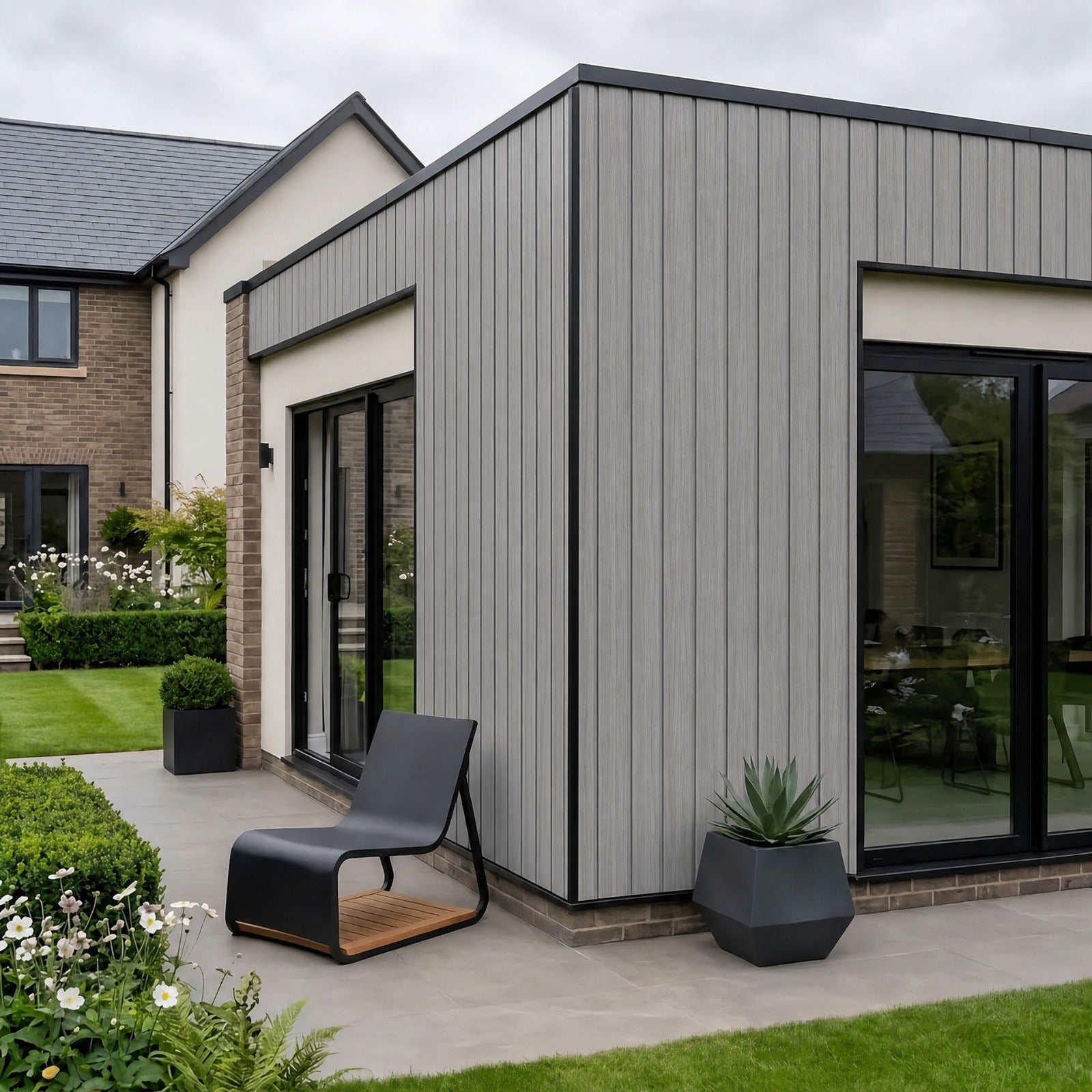 Outdoor Wide Slat PVC Composite Slat Wall Panels - Pack of 6 (Multiple Colours)