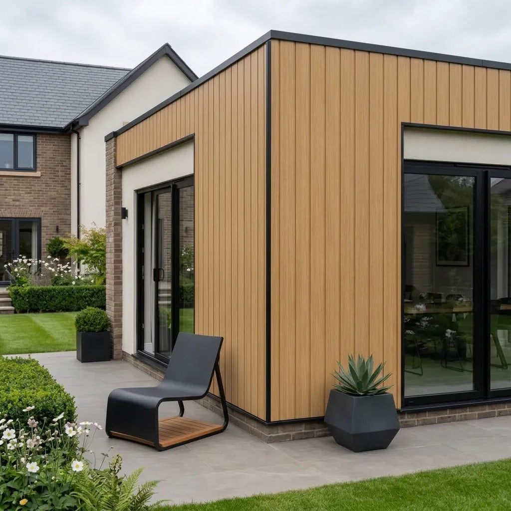 Outdoor Wide Slat PVC Composite Slat Wall Panels - Pack of 6 (Multiple Colours)