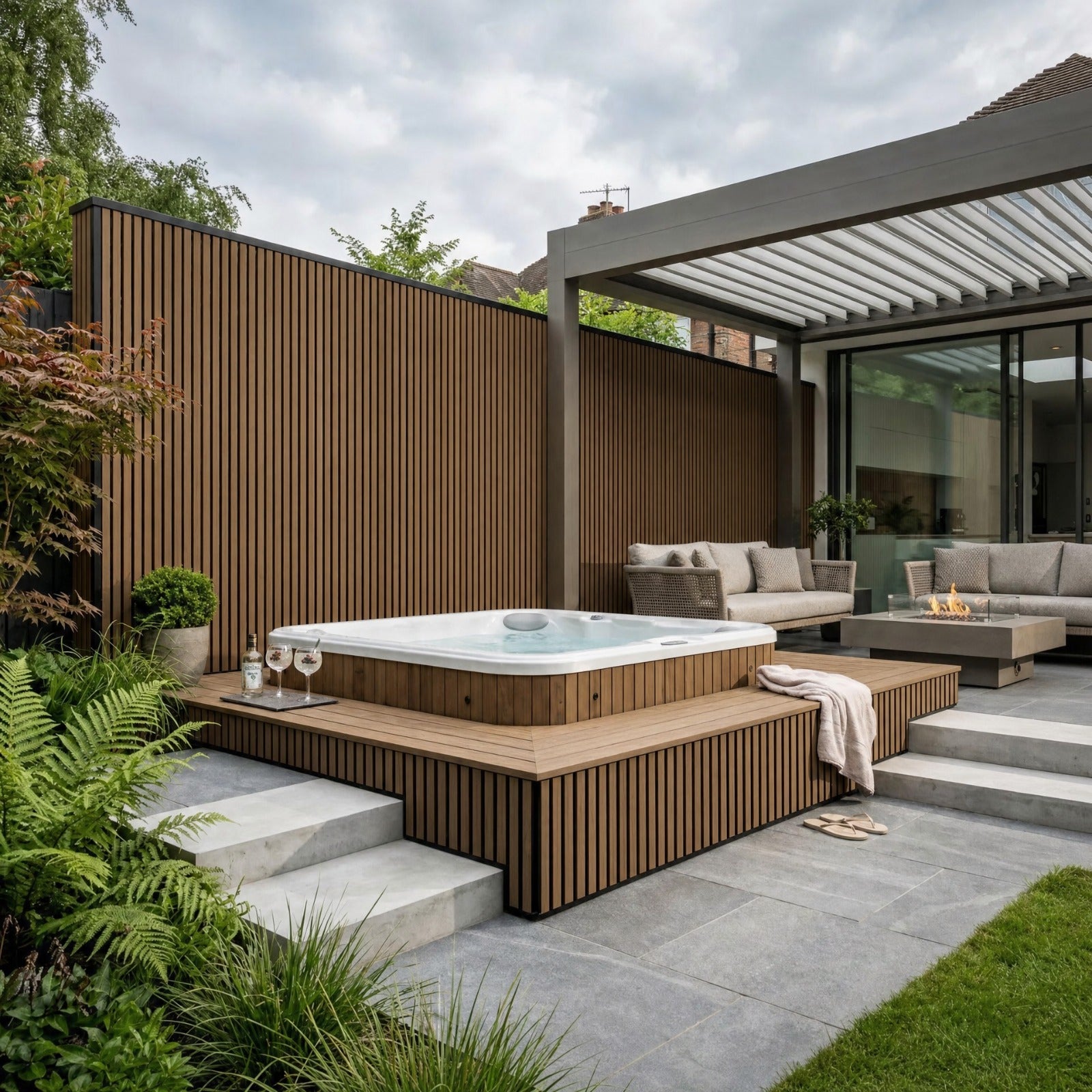 Heavy Duty Outdoor Thin Slat PVC Composite Wall Panels - Pack of 6 (Multiple Colours